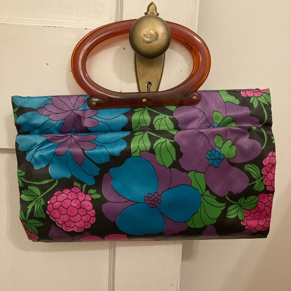 Authentic Vintage Floral tote handbag - adjustable size!
